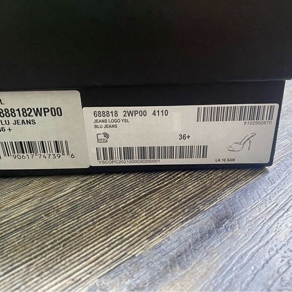 [YSL] logo denim mules RARE BNIB - Picture 5 of 11